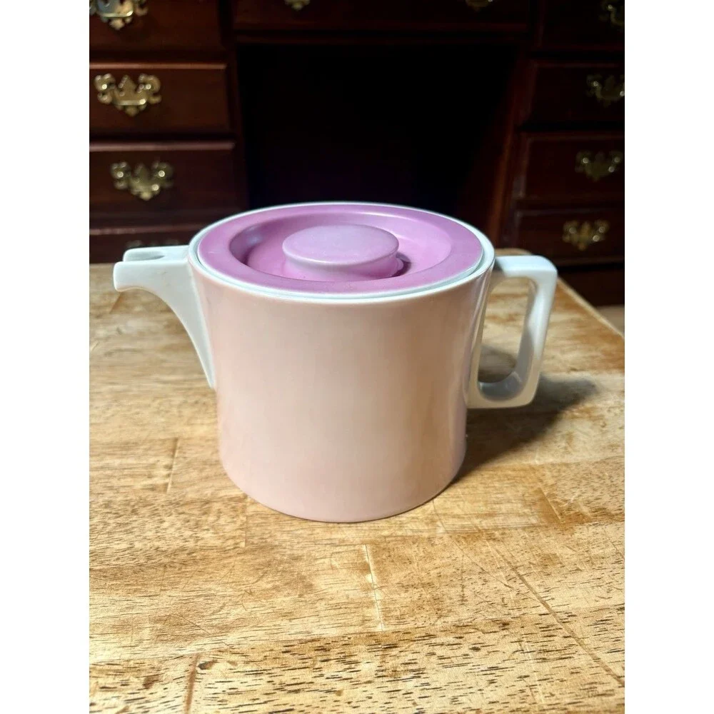 Vintage Block Chromatics Pink Porcelain Teapot w/Lid Arzberg Germany MCM